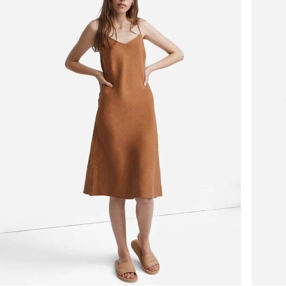 MATE THE LABEL BROWN WOMEN'S‎ MAXI LINEN DRESS SZ S NWT $148 - Picture 1 of 8